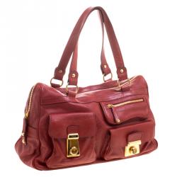 Pre Owned Tod’s Red Leather Took Tracolla Media Satchel
