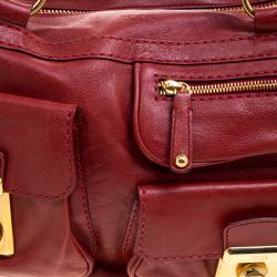 Pre Owned Tod’s Red Leather Took Tracolla Media Satchel