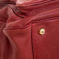 Pre Owned Tod’s Red Leather Took Tracolla Media Satchel