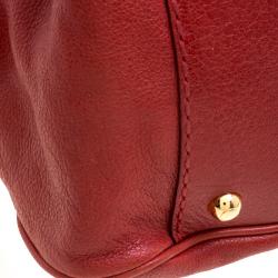Pre Owned Tod’s Red Leather Took Tracolla Media Satchel