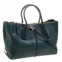 Pre Owned Tod's Dark Green Leather D-Styling Shopper Tote