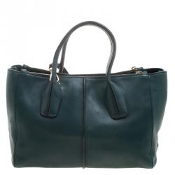 Pre Owned Tod's Dark Green Leather D-Styling Shopper Tote