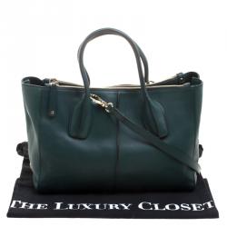 Pre Owned Tod's Dark Green Leather D-Styling Shopper Tote