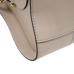 Tod's Beige Leather Small Alo Sella Bauletto Satchel