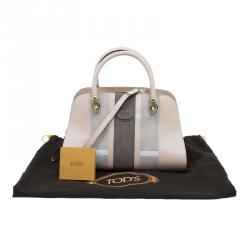 Tod's Beige Leather Small Alo Sella Bauletto Satchel