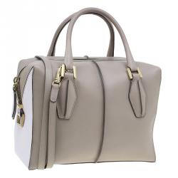 Tod's Beige/Pink Leather Small D-Cube Bowler Bag