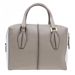 Tod's Beige/Pink Leather Small D-Cube Bowler Bag