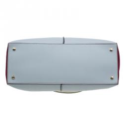 Pre Owned Tod's Grey Bi Color Leather Medium D-Cube Tote Bag