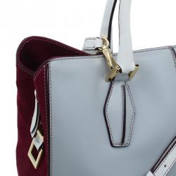 Pre Owned Tod's Grey Bi Color Leather Medium D-Cube Tote Bag