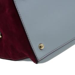 Pre Owned Tod's Grey Bi Color Leather Medium D-Cube Tote Bag