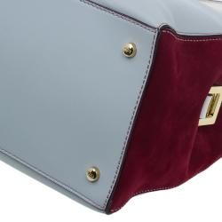 Pre Owned Tod's Grey Bi Color Leather Medium D-Cube Tote Bag