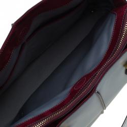 Pre Owned Tod's Grey Bi Color Leather Medium D-Cube Tote Bag