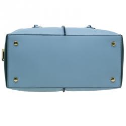 Pre Owned Tod's Carolina Blue/Green Leather Small D-Cube Bowler Bag