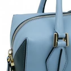 Pre Owned Tod's Carolina Blue/Green Leather Small D-Cube Bowler Bag