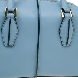 Pre Owned Tod's Carolina Blue/Green Leather Small D-Cube Bowler Bag