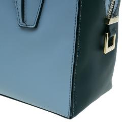 Pre Owned Tod's Carolina Blue/Green Leather Small D-Cube Bowler Bag