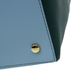 Pre Owned Tod's Carolina Blue/Green Leather Small D-Cube Bowler Bag