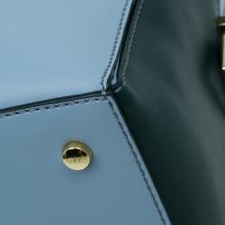 Pre Owned Tod's Carolina Blue/Green Leather Small D-Cube Bowler Bag