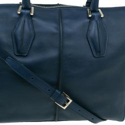 مملوكة مسبقًا Tod's Dark Blue Leather Small CC Zip Tote Bag