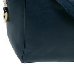 مملوكة مسبقًا Tod's Dark Blue Leather Small CC Zip Tote Bag