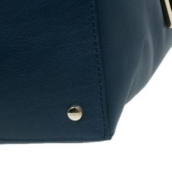 مملوكة مسبقًا Tod's Dark Blue Leather Small CC Zip Tote Bag