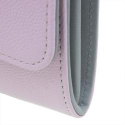 Pre Owned Tod's Light Pink Leather Foldover Logo Wallet