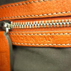 Pre Owned Tod's Orange Leather Bauletto Bowling Bag