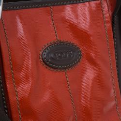 مملوكة مسبقًا Tod's Orange Coated Canvas Mini G-Line Easy Sacca Shoulder Bag