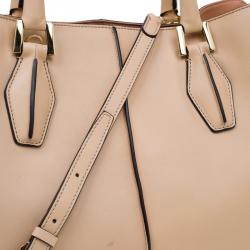 مملوكة مسبقًا حقيبة يد تودز D كيوب متوسطة جلد لون ثنائي بيج