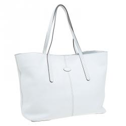 Pre Owned Tod's White leather Toujours Shopping Tote