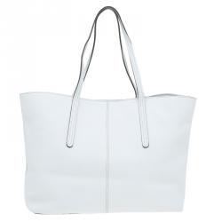 Pre Owned Tod's White leather Toujours Shopping Tote