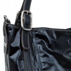 Pre Owned حقيبة يد تودز ساكا G لاين كانفاس مقوى أسود ميتاليك