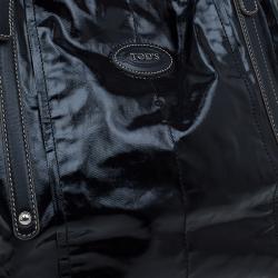 Pre Owned حقيبة يد تودز ساكا G لاين كانفاس مقوى أسود ميتاليك