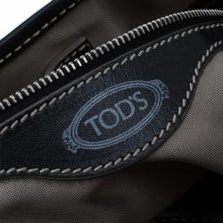 Pre Owned حقيبة يد تودز ساكا G لاين كانفاس مقوى أسود ميتاليك