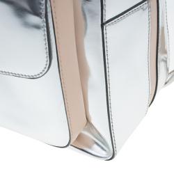 Pre Owned حقيبة بولر تودز ميليتري جلد فضي صغيرة