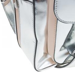 Pre Owned حقيبة بولر تودز ميليتري جلد فضي صغيرة