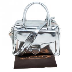 Pre Owned حقيبة بولر تودز ميليتري جلد فضي صغيرة