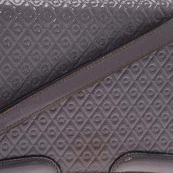 Pre Owned حقيبة كروس تودز جلد رصاصي لامع منقوشة