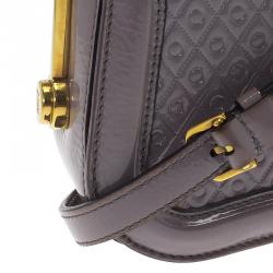 Pre Owned حقيبة كروس تودز جلد رصاصي لامع منقوشة