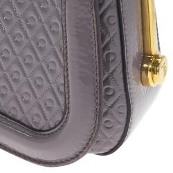 Pre Owned حقيبة كروس تودز جلد رصاصي لامع منقوشة