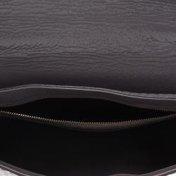 Pre Owned حقيبة كروس تودز جلد رصاصي لامع منقوشة