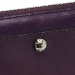 Tod's Purple Two Tone Patent Leather Zip Around Wallet