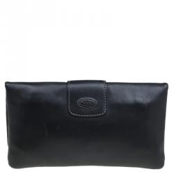 Tod's Black Leather Lucy Clutch