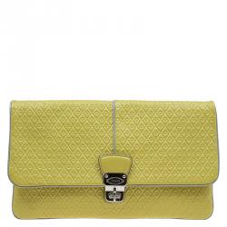 Tod's Yellow Patent Leather Signature Clutch