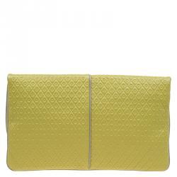 Tod's Yellow Patent Leather Signature Clutch