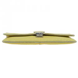 Tod's Yellow Patent Leather Signature Clutch
