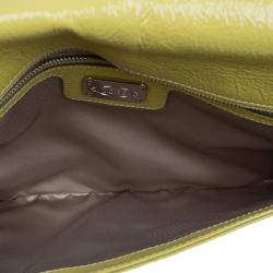 Tod's Yellow Patent Leather Signature Clutch