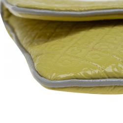 Tod's Yellow Patent Leather Signature Clutch