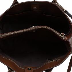 Pre Owned Tod's Brown Leather Medium D-Cube Tote