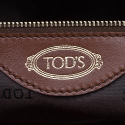 Pre Owned Tod's Brown Leather Medium D-Cube Tote